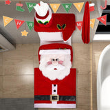 5 Pieces Christmas Toilet Seat Covers Santa Claus Xmas Decorative Tank Cover