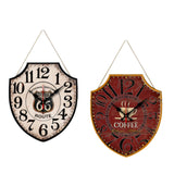 Vintage Wall Clock Crafts Ornament Wood Clock for Home Use Farmhouse Bedroom White