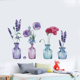 Flower Vase Wall Sticker Wall Decoration for Apartment Bedroom TV Background