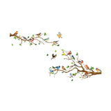 4 Pieces Bird on Tree Branch Wall Stickers for TV Background Porch Apartment