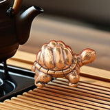 Mini Brass Turtle Sculpture Souvenir 1.1x0.7inch for Entryway Table Artistic