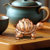 Mini Brass Turtle Sculpture Souvenir 1.1x0.7inch for Entryway Table Artistic