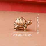 Mini Brass Turtle Sculpture Souvenir 1.1x0.7inch for Entryway Table Artistic