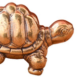 Mini Brass Turtle Sculpture Souvenir 1.1x0.7inch for Entryway Table Artistic