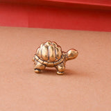 Mini Brass Turtle Sculpture Souvenir 1.1x0.7inch for Entryway Table Artistic