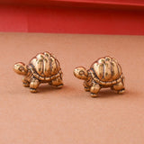 Mini Brass Turtle Sculpture Souvenir 1.1x0.7inch for Entryway Table Artistic