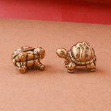 Mini Brass Turtle Sculpture Souvenir 1.1x0.7inch for Entryway Table Artistic