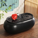 Ceramic Tabletop Indoor Fountain Feeding Utensil for Bedroom Small Fish Tank