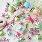 58x Xmas Small Pendants Xmas Decorative Baubles for Home Outside Anniversary