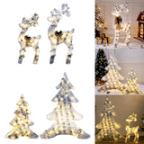 Christmas Flocking Statue Favor Gift with Light for Home Decoration Winter Deer Elk  S