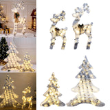 Christmas Flocking Statue Favor Gift with Light for Home Decoration Winter Deer Elk  S