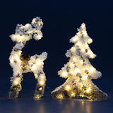 Christmas Flocking Statue Favor Gift with Light for Home Decoration Winter Deer Elk  S