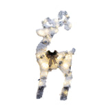 Christmas Flocking Statue Favor Gift with Light for Home Decoration Winter Deer Elk M