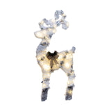 Christmas Flocking Statue Favor Gift with Light for Home Decoration Winter Deer Elk M