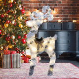 Christmas Flocking Statue Favor Gift with Light for Home Decoration Winter Deer Elk M