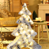 Christmas Flocking Statue Favor Gift with Light for Home Decoration Winter Christmas tree S