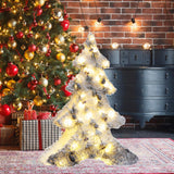 Christmas Flocking Statue Favor Gift with Light for Home Decoration Winter Christmas tree S