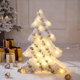 Christmas Flocking Statue Favor Gift with Light for Home Decoration Winter Christmas tree S