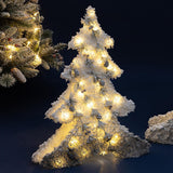 Christmas Flocking Statue Favor Gift with Light for Home Decoration Winter Christmas tree S