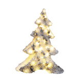 Christmas Flocking Statue Favor Gift with Light for Home Decoration Winter Christmas tree S