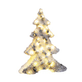 Christmas Flocking Statue Favor Gift with Light for Home Decoration Winter Christmas tree S