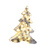 Christmas Flocking Statue Favor Gift with Light for Home Decoration Winter Christmas tree S