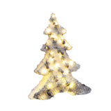 Christmas Flocking Statue Favor Gift with Light for Home Decoration Winter Christmas tree S