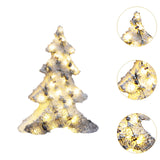 Christmas Flocking Statue Favor Gift with Light for Home Decoration Winter Christmas tree S