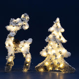 Christmas Flocking Statue Favor Gift with Light for Home Decoration Winter Christmas tree S