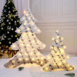 Christmas Flocking Statue Favor Gift with Light for Home Decoration Winter Christmas tree S