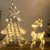 Christmas Flocking Statue Favor Gift with Light for Home Decoration Winter Christmas tree S