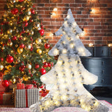 Christmas Flocking Statue Favor Gift with Light for Home Decoration Winter Christmas tree M