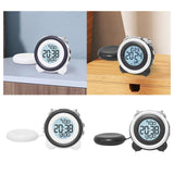 Digital Alarm Clock Snooze Function Multifunctional for Beside Bathroom Desk Black