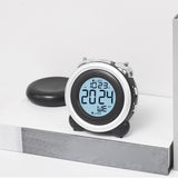 Digital Alarm Clock Snooze Function Multifunctional for Beside Bathroom Desk Black