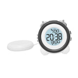 Digital Alarm Clock Snooze Function Multifunctional for Beside Bathroom Desk White