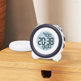 Digital Alarm Clock Snooze Function Multifunctional for Beside Bathroom Desk White