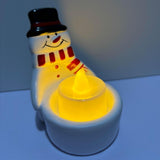 Christmas Snowman Candle Holder Gift Candle Stand for Home Study Room Office