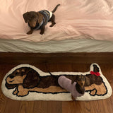 Dachshund Rug Non Slip Home Decor Animal Floor Mat for Home Bedside Playroom