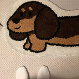 Dachshund Rug Non Slip Home Decor Animal Floor Mat for Home Bedside Playroom