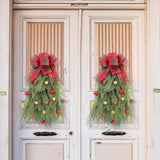 Christmas Artificial Swags for Front Door Teardrop Swag Wreath for Farmhouse