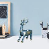 Cartoon Deer Statue Desk Storage Tray Cute for Living Room Bookshelf Bedroom Standing Blue