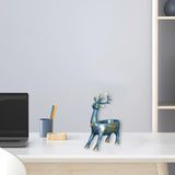 Cartoon Deer Statue Desk Storage Tray Cute for Living Room Bookshelf Bedroom Standing Blue