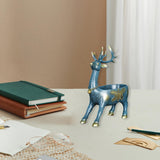 Cartoon Deer Statue Desk Storage Tray Cute for Living Room Bookshelf Bedroom Standing Blue