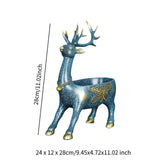 Cartoon Deer Statue Desk Storage Tray Cute for Living Room Bookshelf Bedroom Standing Blue