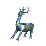 Cartoon Deer Statue Desk Storage Tray Cute for Living Room Bookshelf Bedroom Standing Blue