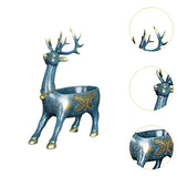 Cartoon Deer Statue Desk Storage Tray Cute for Living Room Bookshelf Bedroom Standing Blue