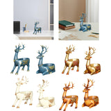 Cartoon Deer Statue Desk Storage Tray Cute for Living Room Bookshelf Bedroom Standing Blue