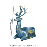 Cartoon Deer Statue Desk Storage Tray Cute for Living Room Bookshelf Bedroom Seated Blue