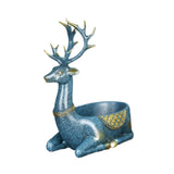 Cartoon Deer Statue Desk Storage Tray Cute for Living Room Bookshelf Bedroom Seated Blue