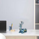 Cartoon Deer Statue Desk Storage Tray Cute for Living Room Bookshelf Bedroom Seated Blue